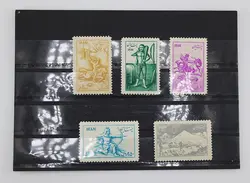 تمبر ورزش های باستانی دوره محمدرضا شاه 1332 – ست 5 عددی