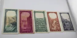 ست 5 عددی اسکناس های 10، 20، 50، 100 و 200 ریالی سری سوم محمدرضا شاه – 11/800715