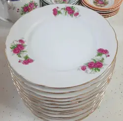 پیش دستی گل سرخی چینی قدیمی