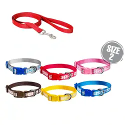 قلاده گردنی تسمه ای سایز 2 (توپی) همراه با لید