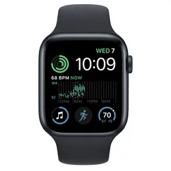 اپل واچ سری SE2 آلومینیوم میدنایت با بند سیلیکونی میدنایت سایز ۴۰mm