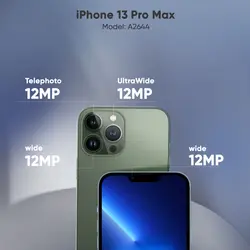 گوشی موبایل اپل مدل iPhone 13 Pro Max A2644 دو سیم‌ کارت ظرفیت 1 ترابایت و رم 6 گیگابایت