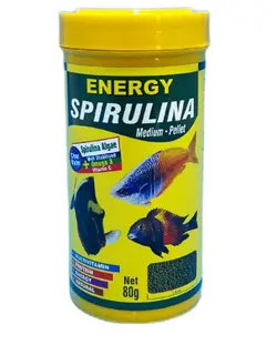 غذا ماهی اسپیرولینا SPIRULINA مدیوم پلت انرژی 80 گرمی