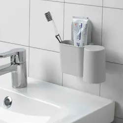 نگهدارنده مسواک و خمیردندان به همراه لیوان ایکیا مدل ranen