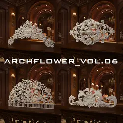 مجموعه فایل های سه بعدی انواع گل های تاج کلاسیک Archflower_Vol.06