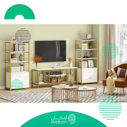 میز تلویزیون لاکچری رویه سنگ سفید