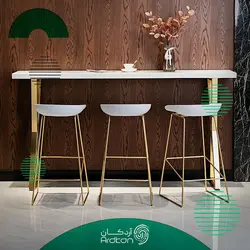 میز بار استیل طرح لوکس با صندلی بار 3 نفره