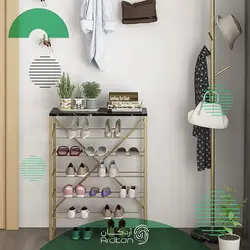 جاکفشی پایه استیل طلایی مدرن