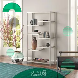 قفسه کتابخانه و شلف استیل مدل پله ای