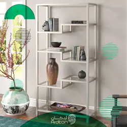 قفسه کتابخانه و شلف استیل مدل پله ای