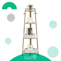 کتابخانه و شلف استیل کنج دیواری