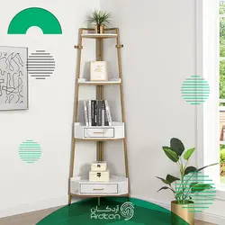 کتابخانه و شلف استیل کنج دیواری