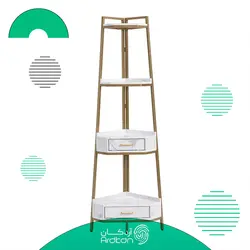 کتابخانه و شلف استیل کنج دیواری