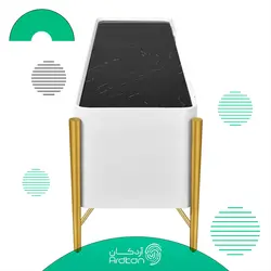 میز تلویزیون پایه استیل جدید با رویه سنگ مشکی