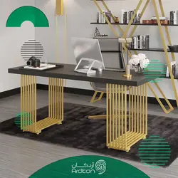 میز اداری و مدیریتی پایه استیل با رویه چوب
