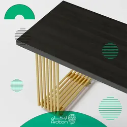 میز اداری و مدیریتی پایه استیل با رویه چوب