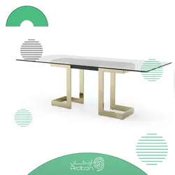 میز ناهار خوری استیل 6 نفره به همراه صندلی طرح قلاب