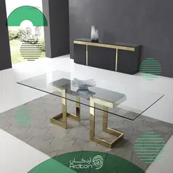 میز ناهار خوری استیل 6 نفره به همراه صندلی طرح قلاب