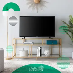 میز تلویزیون استیل طرح قفسه کتاب مدل نوژن