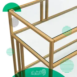 میز تلویزیون استیل طرح قفسه کتاب مدل نوژن