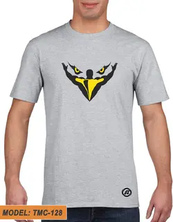 تیشرت طوسی طرح دار بدنسازی کد TMC128