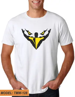 تیشرت سفید طرح دار نقش بدنسازی کد TMW128