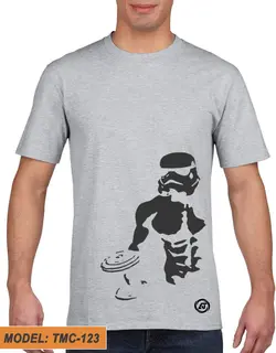 تیشرت طوسی طرح دار بدنسازی کد TMC123