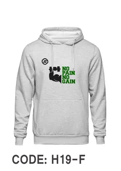 هودی طوسی دورس داخل کرک طرح بدنسازی NO PAIN NO GAIN کد H119