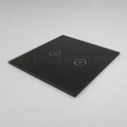 شیشه دو پل مشکی کلید هوشمند GL2-A2P2 با ابعاد 3×86×86 میلی متر