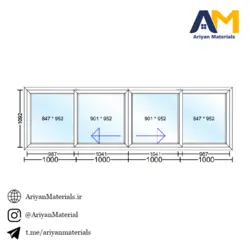 پنجره دوجداره upvc طرح 14 کشویی