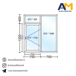 پنجره دوجداره upvc طرح 10 تک حالته