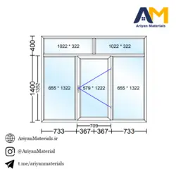 پنجره دوجداره upvc طرح 9 تک حالته