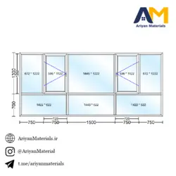 پنجره دوجداره upvc طرح 6 تک حالته